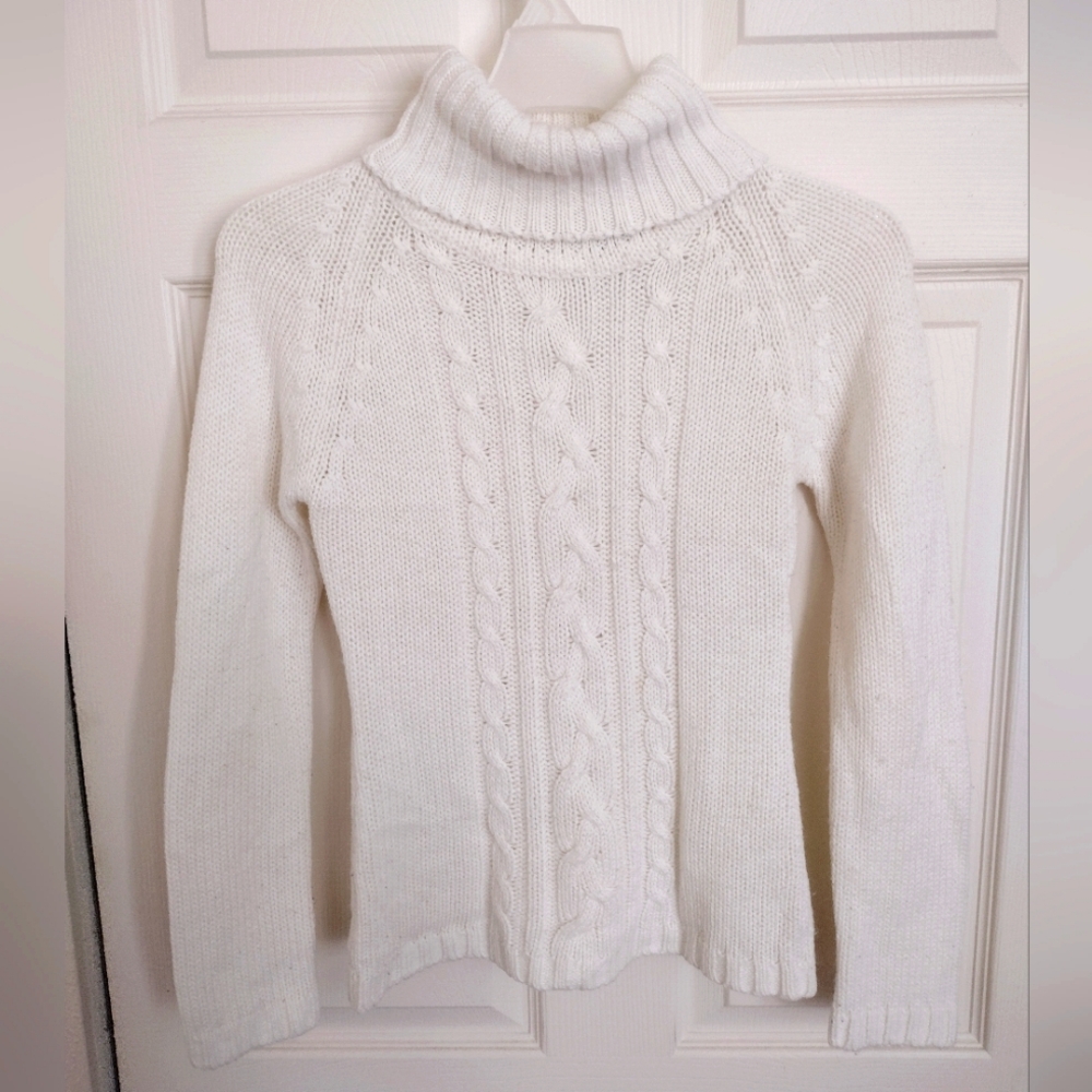 Dollhouse Women's White Knitted Turtleneck Sweater Sz M